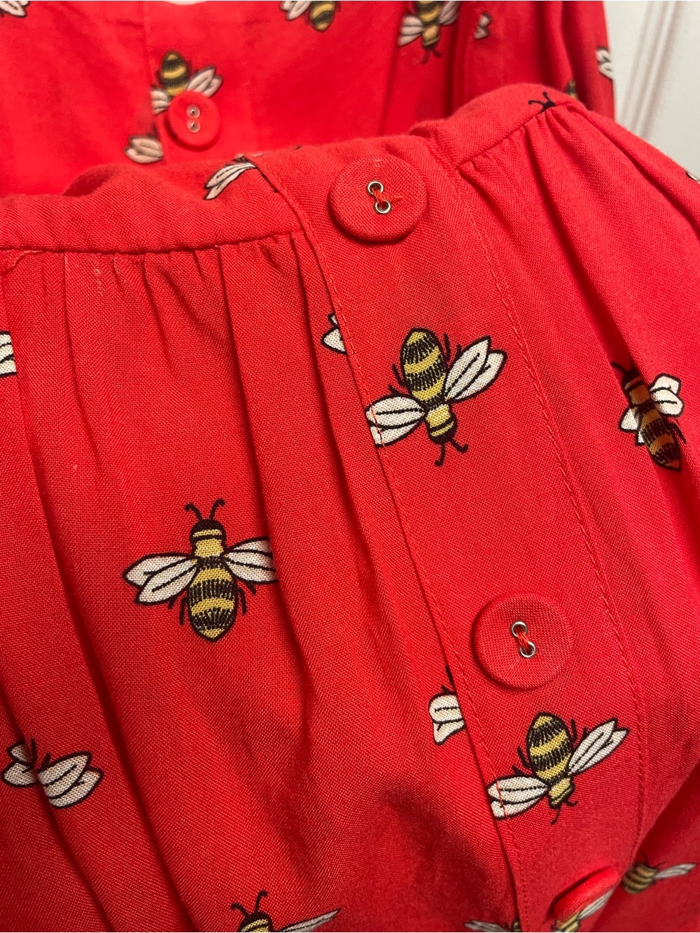 Red Floral Button-Front Sundress - Picture 4 of 4
